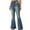 Blue, variant on Fjofpr Clearance Sale Deal Womens Jeans Flare Legs Clearance Women New Fashionable Casual Solid Color High Waistband Pocket Comfortable Slim Micro Flared Denim Pants