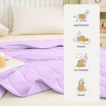 Summer Quilt, Lightweight Air Conditioner Blanket, Washable Polyester Cooling Bedding, Soft Breathable Throw Blanket for Sofa Bed, Travel, Office Nap, Compact Foldable Quilt