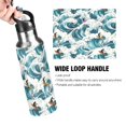 thumbnail image 4 of Yayeee 20oz Insulated Water Bottle Double Wall Stainless Steel with Flip Straw Lid, Green Ocean Waves Pattern, 4 of 7