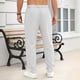 thumbnail image 3 of Ceisia Men's Casual Solid Color Cotton-Linen Drawstring Buttoned Straight-Leg Pants White XXXL Gifts, 3 of 7
