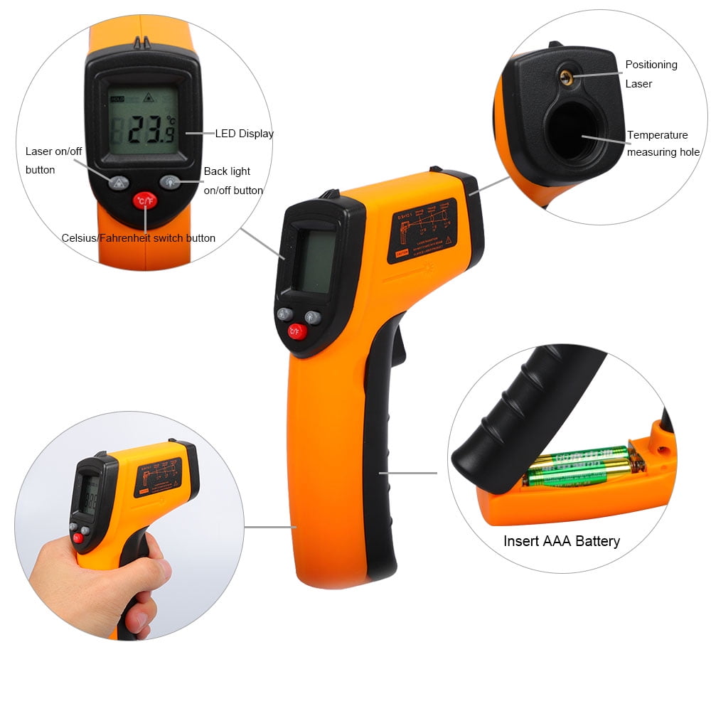 Meidong Infrared Thermometers NonContact Digital Laser Temperature