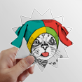 thumbnail image 1 of Foolscap I'm Fine Cat Protect Animal Sun Vinyl Sticker Luggage Graffiti Flower Decal, 1 of 3