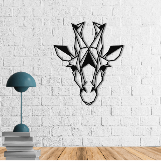 Giraffe Metal Decor Modern Giraffe Head Minimal Wall Hanging Wildlife