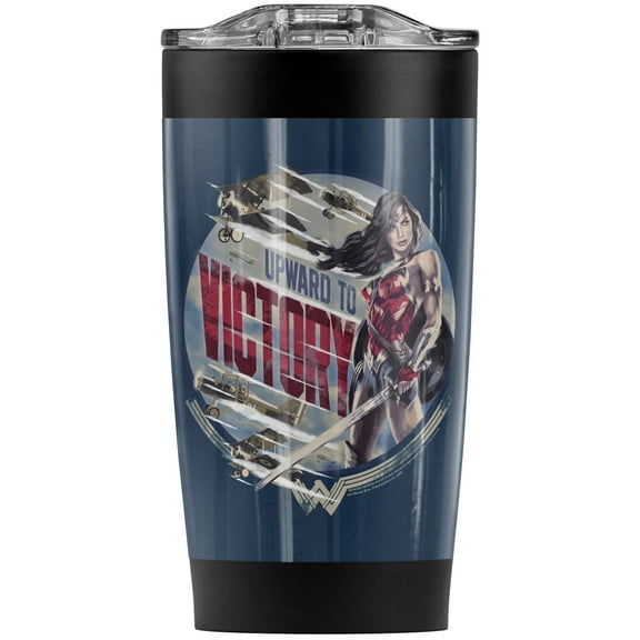 Wonder Woman Movie Upward To Victory Stainless Steel Tumbler 20 oz Coffee Travel Mug/Cup, Vacuum Insulated & Double Wall with Leakproof Sliding Lid | Great for Hot Drinks and Cold Beverages