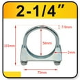 thumbnail image 3 of Car Clamp Special Clamp For Exhaust Pipe U-Shaped Galvanized Pipe Clamp U Bolt Clamp Car Accessories Round Rod 40-58Mm, 3 of 9