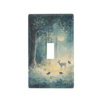 Yayeee Toggle Light Switch Wall Plate 1-Gang 4.5"x2.7" Home Decorative Outlet Cover, Night Forest Scene