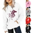 thumbnail image 2 of Girls Graphic Hoodies Preppy Sweatshirts Horse Print Winter Warm Pullover With Pocket Cute Long Sleeve Hooded Sweatshirt Kids Clothes Birthday Gifts for Horseback Riding Fans, 2 of 4