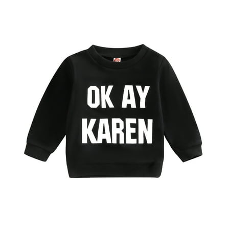 

Musuos Toddler Boys Girls Pullovers Long Sleeve Round Neck Letter Print Ribbed Cuffs Sweatshirts