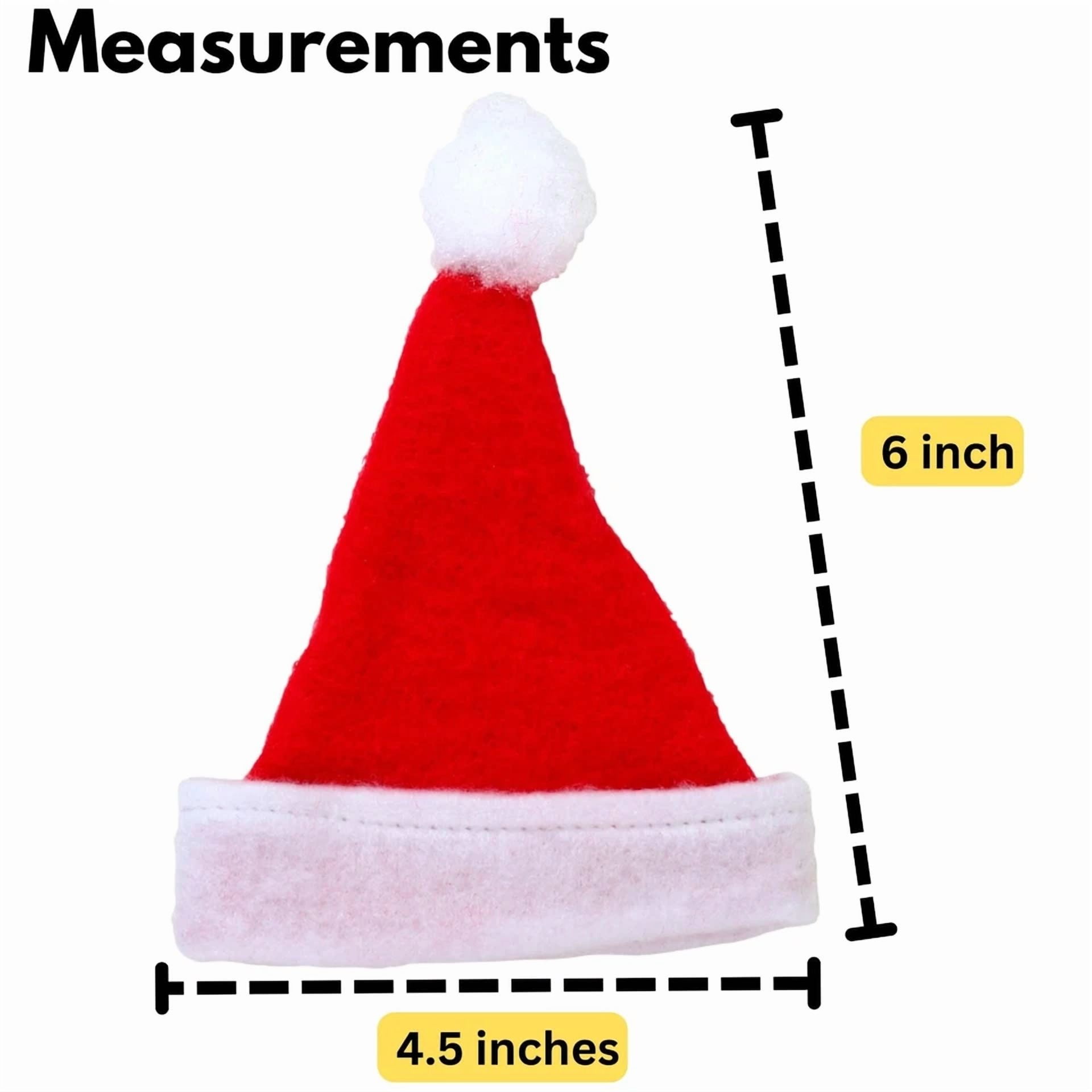 BUTTERFLY- Iconikal Mini Felt Santa Hats Decorations, Red, 12-Pack