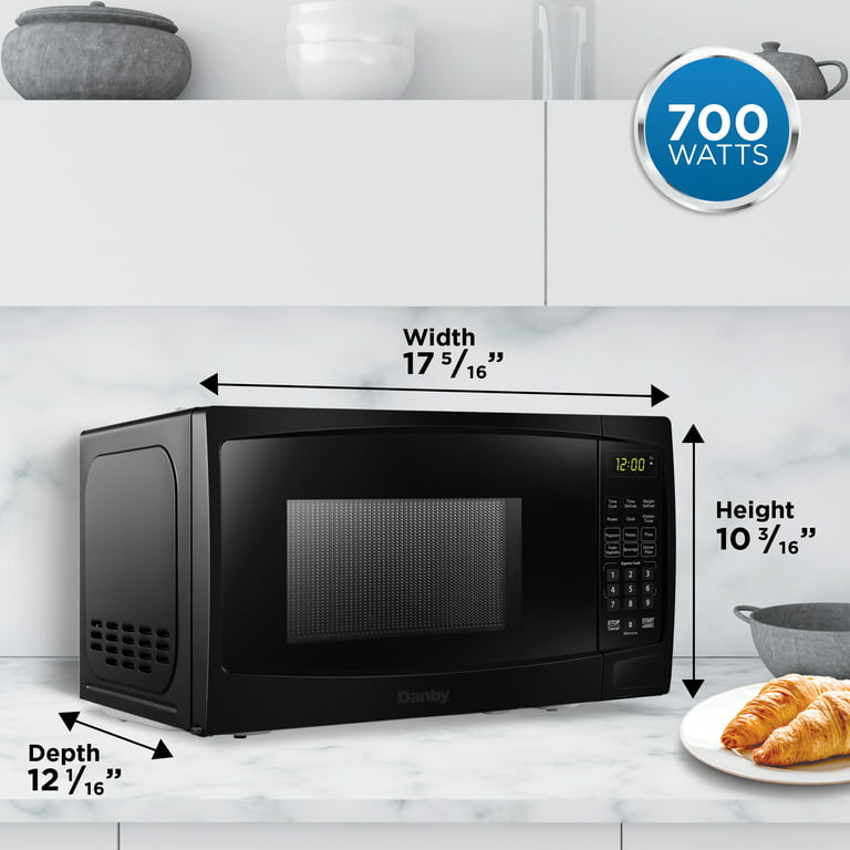  Smad Small Microwave Oven 0.7 Cu.Ft, Mini Microwave Oven with  9.6'' Removable Turntable, 6 Auto Preset Menus, Child Lock, Easy Clean  Interior, Black, 700W : Home & Kitchen