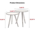 thumbnail image 2 of Round Wooden Side Tables, Portable Coffee Tables, End Tables for Living Room and Bedside with Motif Style - Medium, 2 of 4