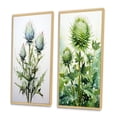 thumbnail image 3 of Designart "Green Thistle Majestic Thistle Painting II" Thistle Framed Wall Art Set Of 2 - Green Floral Framed Canvas Set For Living Room Decor, 3 of 7