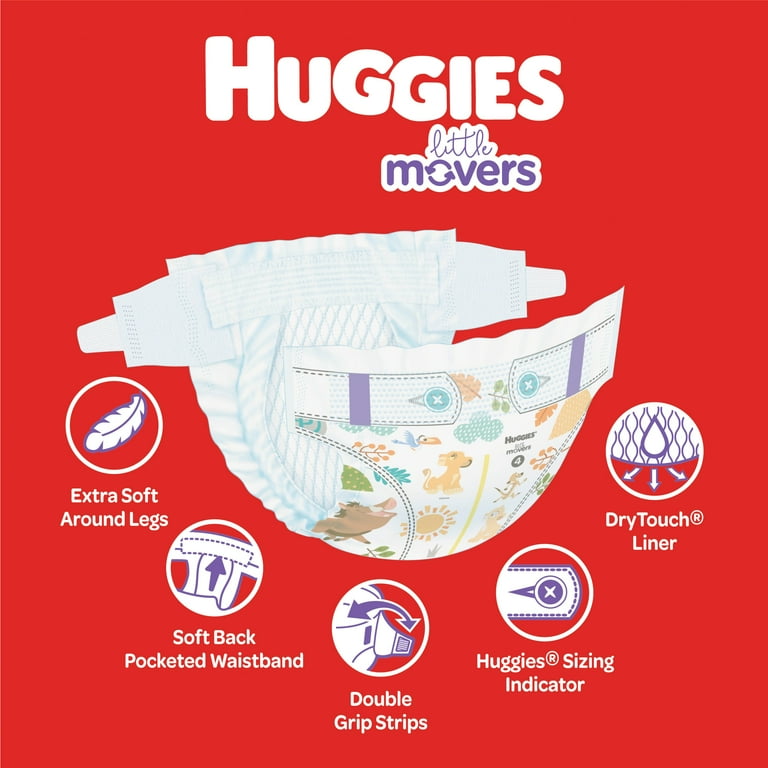 2 modified Huggies little movers size(7) 35+Lbs with (double tabs)