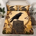 thumbnail image 2 of jejeloiu Black Crow Twin Sheet Sets,Boho Exotic Style Bedding For Boys Kids 3 Pieces, 2 of 7