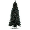 7' Pre-Lit Tinsel Christmas Tree, Black