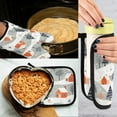 thumbnail image 5 of Yayeee Oven Mitts and Pot Holder Set of 2 Heat Resistant Kitchen Gloves Baking Hot Pad, Cartoon Orange Houses, 5 of 5