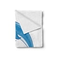 thumbnail image 2 of Dolphin Soft Flannel Fleece Throw Blanket, Cartoon Style Ocean Animal with I Love Dolphins Words and Water Splashes Image, Cozy Plush for Indoor and Outdoor Use, 60" x 80", Blue White, by Ambesonne, 2 of 5