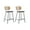 Black - PU, variant on Dayalane Rattan Bar Stools Set of 2, 26 Inch Modern PU Leather Upholstered Counter Stools with Rattan Back, Armless Kitchen Island Chairs for Coffee Shop Bar Kitchen, White