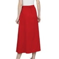 thumbnail image 3 of Women's Cotton A-line Button Front High Waist Front Slit Knee Length Skirt, Color : Light Red , Size: 4XL, 3 of 6