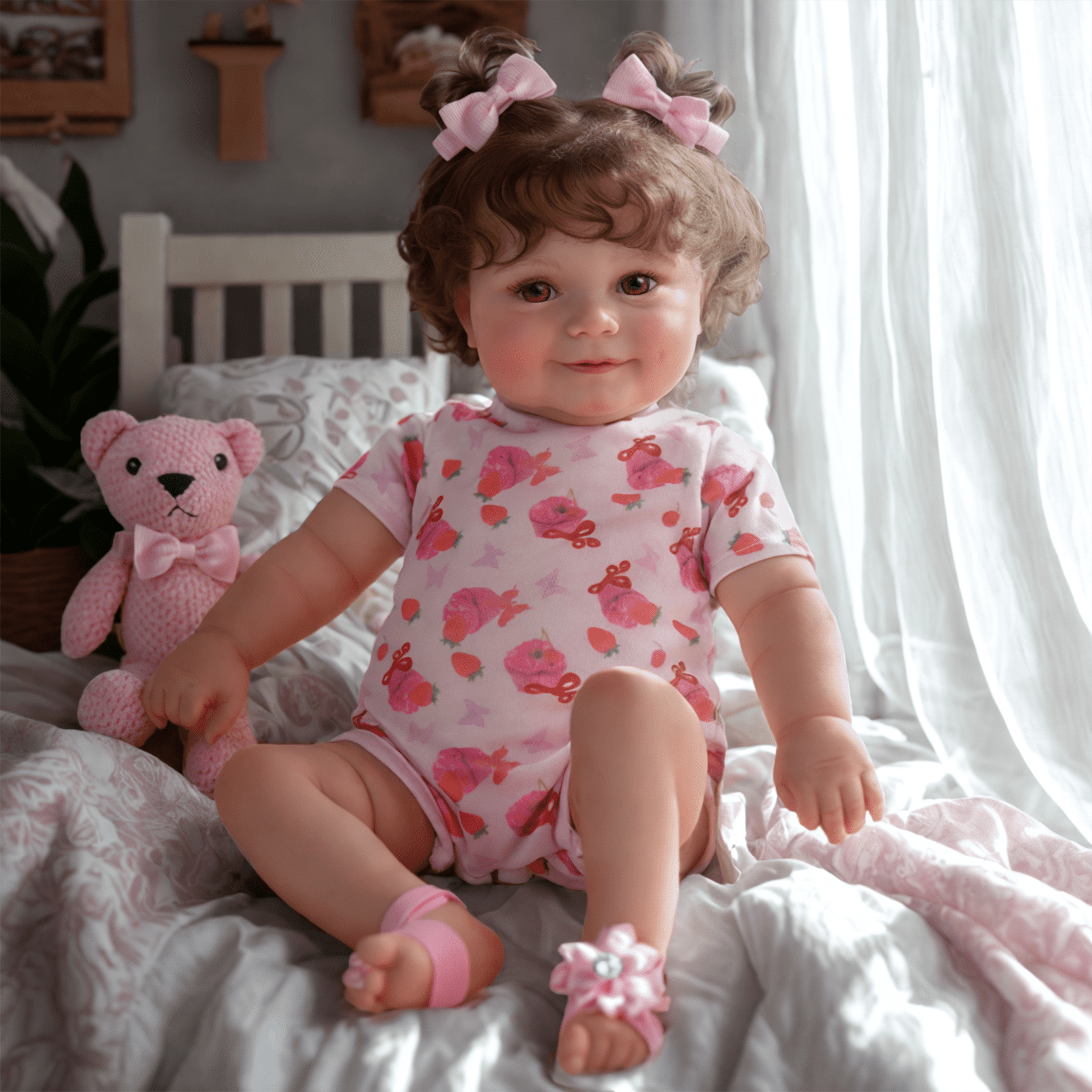 RSG Reborn Baby Dolls 20 inch Soft Cloth Body Newborn Baby Adorable Smiling Dolls with Clothes for Kids Age 3+