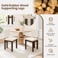 thumbnail image 6 of Costway Wooden Dining Chair Set of 4 with Rubber Wood Leg Padded Wide Seat & Back for Home, 6 of 9