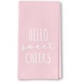 thumbnail image 1 of WWS-Pink Funny Kitchen Waffle Towels - Hello Sweet Cheeks- Pink Waffle Towel for Absorbent Kitchen Decor - Accessories Towels Decorative - 16X24 Inches, 1 of 4
