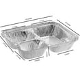 thumbnail image 2 of Nicole Fantini's Disposable Aluminum 8 1/2" x 6 3/8" Three Compartment oblong Foil Tray with Aluminum Lid | Best Take-out Container: 40 Sets, 2 of 5