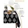 thumbnail image 3 of Black Boho Geometric Tablecloth Square Table Cloth 54x54, Waterproof Tablecloth Outdoor Table Cloth, Retro Simple Ethnic Abstract Motifs Washable Table Cover for Kitchen Dinning Party, 3 of 8