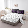 thumbnail image 6 of Feelyou Boys Games Console Bedding Comforter Set 7pcs, Mystic Purple Honeycomb King Bedding Sets, Cartoon Gamepad Theme Reversible Bed Sheets, Lightweight Room Decor, 6 of 9