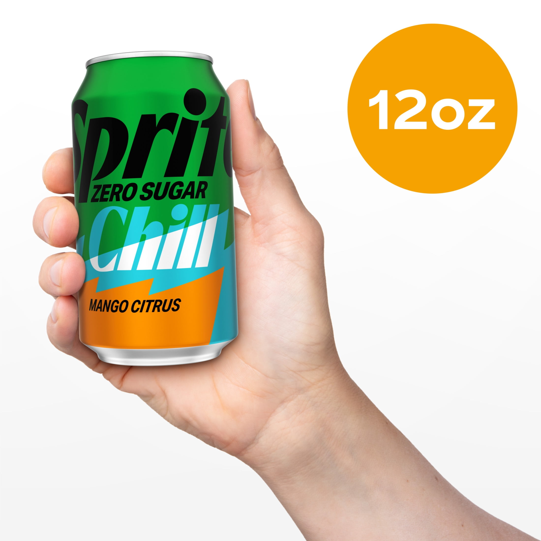 Sprite Zero Sugar Chill Mango Citrus Soda Pop Cans, 12 fl oz, 12 Pack