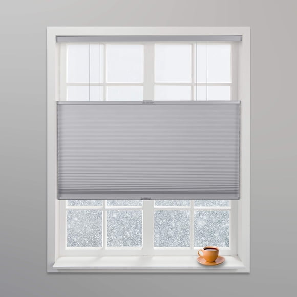 Arlo Blinds Grey Light Filtering Top Down Bottom Up Deluxe Cordless Cellular Shades - Size: 30" W x 60" H, Cordless Honeycomb Blinds