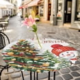 thumbnail image 6 of Red Christmas Round Tablecloth for 36-44 Inch Tables,Fitted Table Cover with Elastic Edge,Snowman Xmas Tree Ball Snowflake Winter Waterproof Outdoor Table Cloth Protector for Patio Garden Dinner, 6 of 9