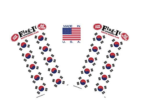 SOUTH KOREA Flag Daehan Minguk HANGUK Korean 75mm Decals x2 3" Vinyl Stickers 