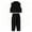 Q287 Black, variant on Angala 2 Piece Outfits For Girls V-Neck Sleeveless Elegant Stylish Vest Coat With Wide Leg Pants Set Girls Autumn Daily Wear Clothes