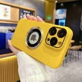 thumbnail image 2 of Decase Compatible with MagSafe Case for iPhone 13, Built-in Glass Camera Lens Protector Logo View,Slim Magnetic MagSafe Shockproof Anti-Fall Matte PC Back Cover Case, yellow, 2 of 8