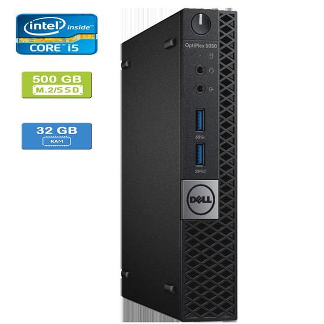 Remis à Neuf : DELL 5050 MICRO Intel Core i5-7600T 2,80 GHz, 32 Go, M.2/500GB SSD, Win 10 Pro