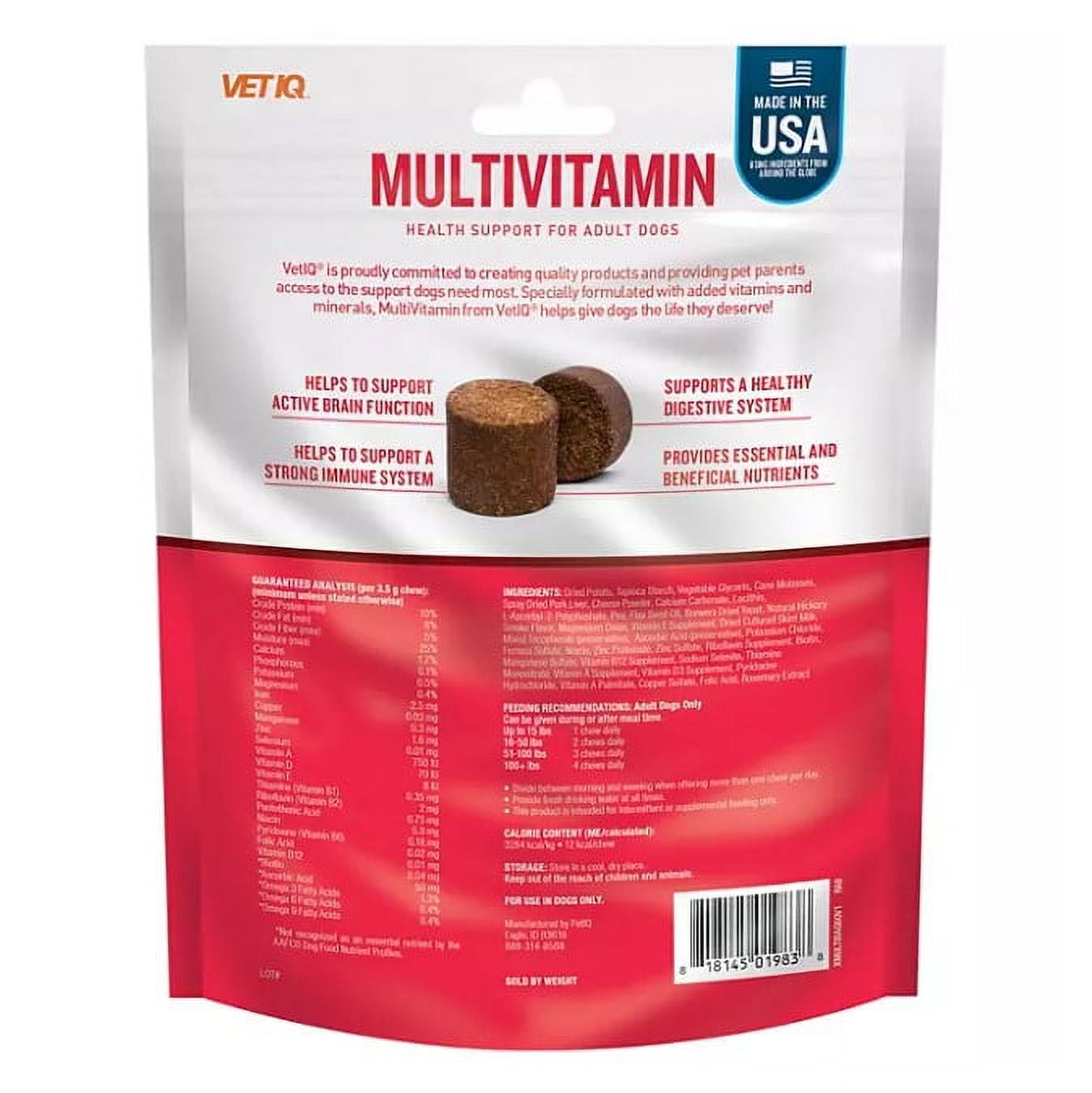 2 Pack | VETIQ Multivitamin Soft Dog Chews, Hickory Smoke Flavored 60 ct