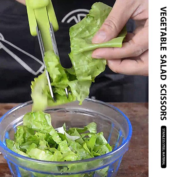 Tijeras Para Ensalada Tijeras para ensalada picada, tijeras de doble hoja para verduras y frutas, utensilio de cocina