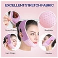 thumbnail image 4 of SLLIC VSculpt - Sangle de Réducteur de Double Menton Réutilisable et Ajustable - Masque Lifting Visage Amincissant et Modelant pour Femmes, Confortable et Respirant, Taille Unique, Violet, 4 of 5