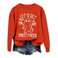 thumbnail image 4 of De Sudadera de Halloween para mujer con estampado divertido de fantasmas Let's Get Sheet Faced Casual Jersey de manga larga, 4 of 5