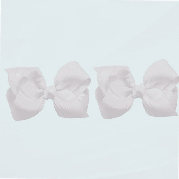 3 Inch Baby Girl Hair Bows Boutique Hair Clip Teens Toddlers Hairpin Headwear - Set of 2 (White)