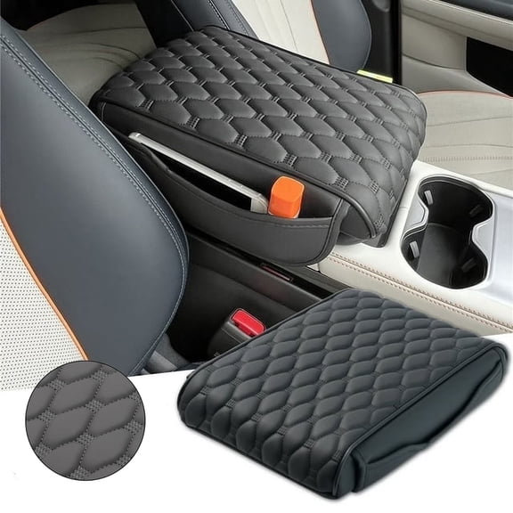 Pedoxline Universal Car Armrest Cover Center Console Box Arm Rest Pad Protector PU leather
