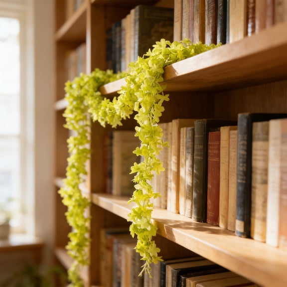 Eespoir Artificial Lilacs Flower Vines, Plastic Flower String Garland, Decor Hanging Vines, For Indoor & Outdoor Use, Parties, Wedding Decor, Wall Drape, Spring Theme(Green)