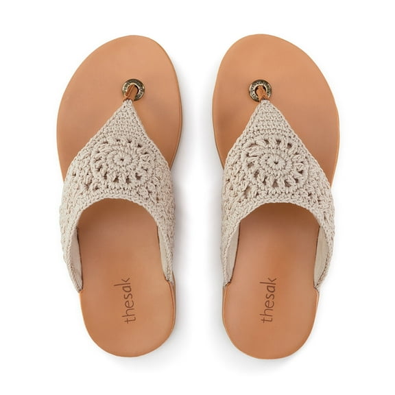 The Sak Shana Thong Sandal , Hand-crochet, Recycled Polypropylene Yarn