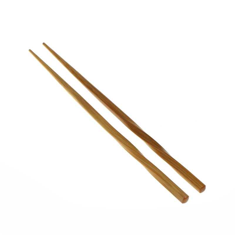1 pair Natural Wavy Wood Chopsticks Chinese Chop Sticks Reusable Food Sticks_fq 