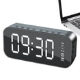 thumbnail image 1 of Alarm Clock Bluetooth Soft Light Alarm Clock Speaker Wireless | 2 in 1 Mirror Clock Radio Broadcast Card Speaker Bluetooth 4.2 White Digital Display, 1 of 3