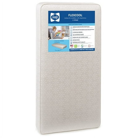 UPC: 0031878249543 | Sealy Flex Cool 2-Stage Crib & Toddler Mattress 204 Coil Cotton Cover