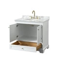 thumbnail image 3 of Wyndham Collection Deborah 36" Wood & Metal Single Bathroom Vanity in White/Gold, 3 of 5