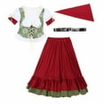 thumbnail image 7 of Nxznwn German Dirndl Dress for Girls Bavarian Oktoberfest Party Outfits Dresses Ruffle Sleeve Long Dress, 7 of 7