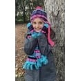 thumbnail image 6 of N'Ice Caps Big Girl's Warm Sherpa Lined Jacquard Hat, Scarf & Glove Set, Pink, 3-Piece, 6 of 8
